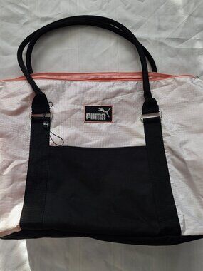 Puma Evercat Jane Tote Bag, pink and black 15" x 13.5" x 6"